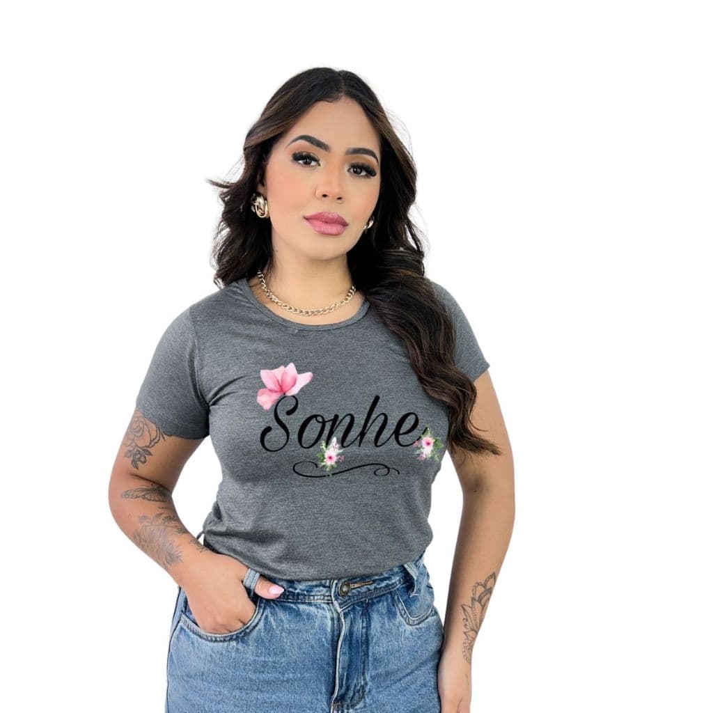 Blusa feminina estampa sonhe camiseta t-shirt