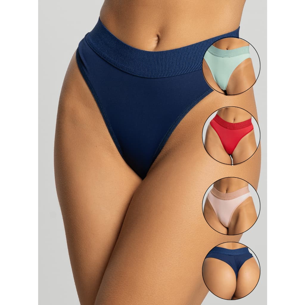 Kit Calcinha Fio Duplo Bianca Calcinha Fio Dental Calcinha Cintura Alta Modela Cintura Fio Não Marca