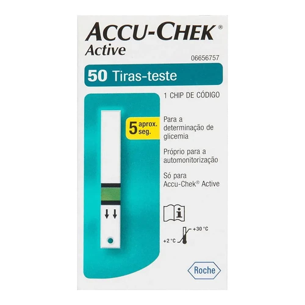 Accu Chek Active 50 Tiras Frete Gratis e Nota Fiscal
