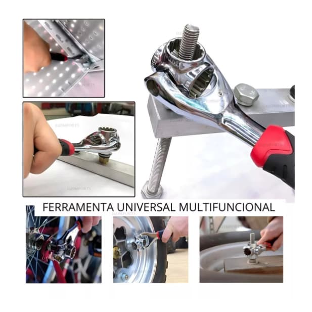 Chave De Boca Universal Multifuncional Ferramenta 48 Em 1 Giro 360º Mecânico Manutenção BIcicleta
