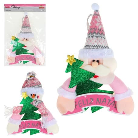 Enfeite de Porta Noel Fam Cherry Rosa