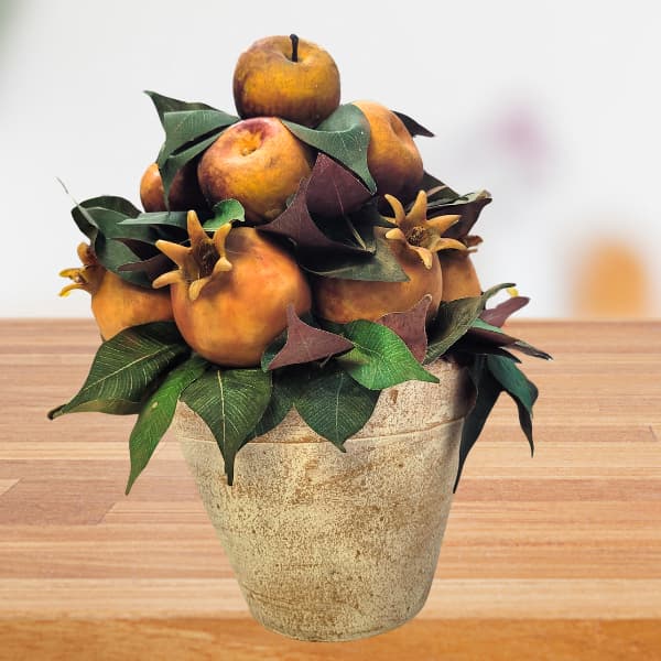 Vaso com buquê de romã frutas - Vaso de Parede