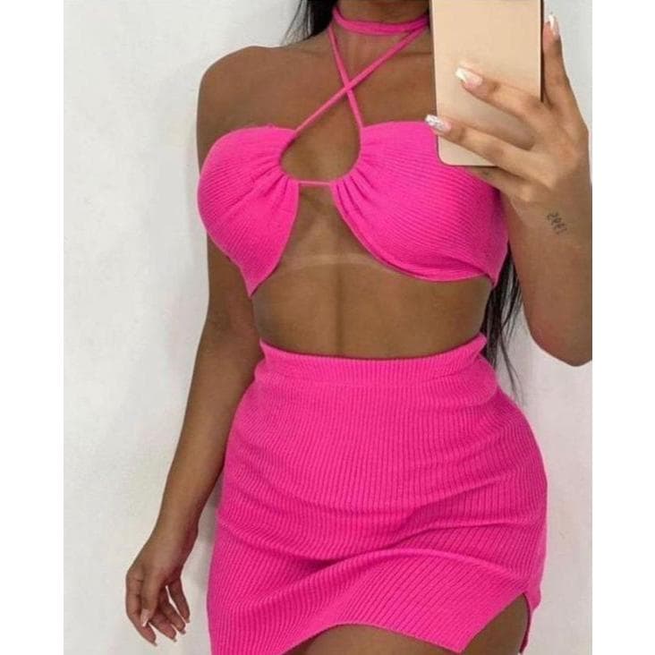 Conjunto de Saia e Cropped