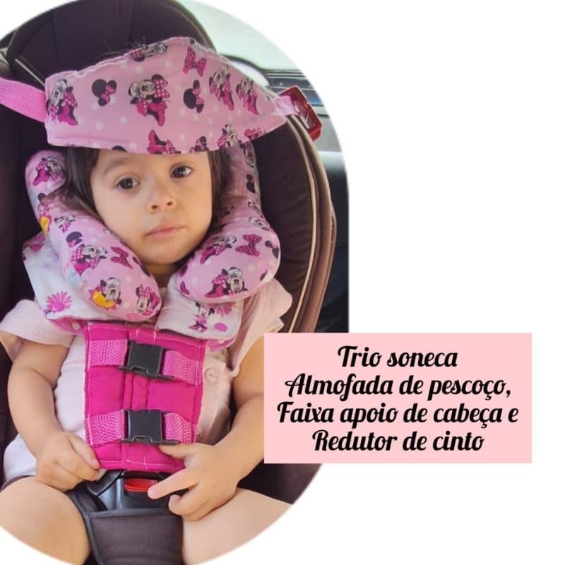 Almofada de pescoço, faixa de cabeça e redutor de cinto( 04 a 08 anos)