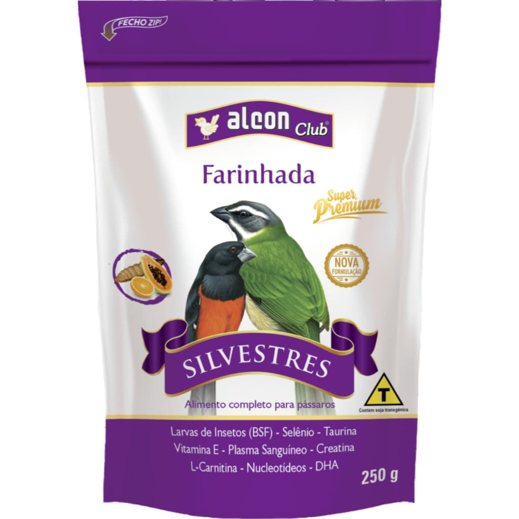 Alcon Club Farinhada Silvestres 250g - Coleiro, Tiziu, Curió, Canario e Trinca Ferro