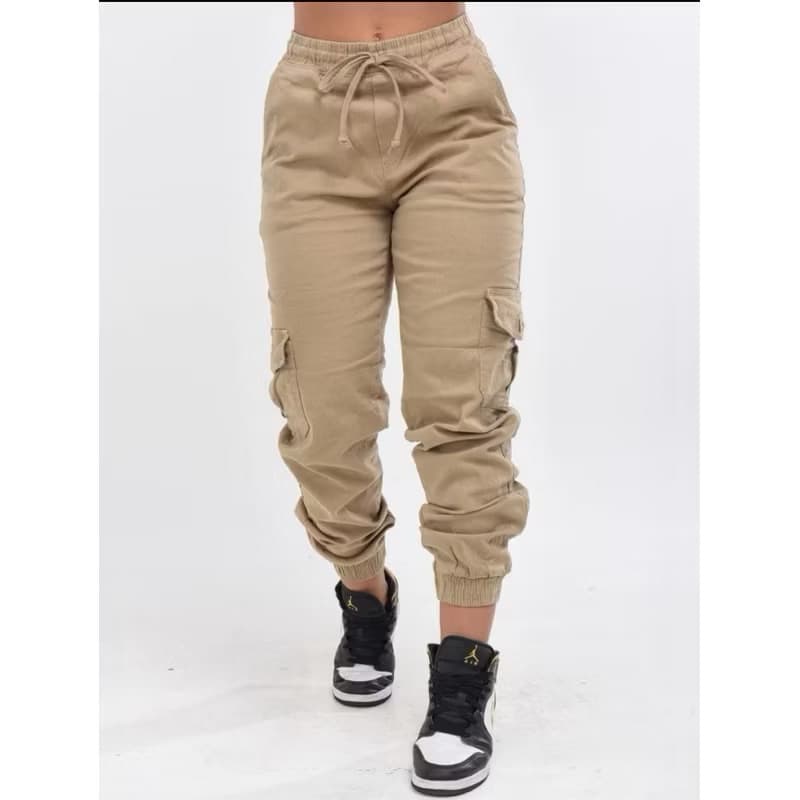 CALÇA JOGGER CARGO FEININA COM BOLSO LATERAIS ESTILO BLOGUEIRA - ENVIO RÁPIDO