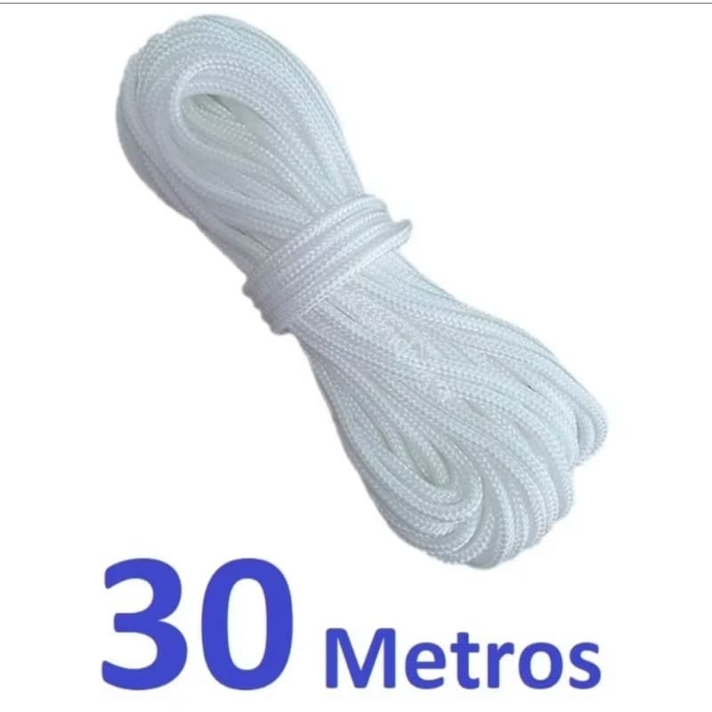 30 METROS DE CORDA PARA VARAL 2.5 MM BRANCA/CINZA/PRETA