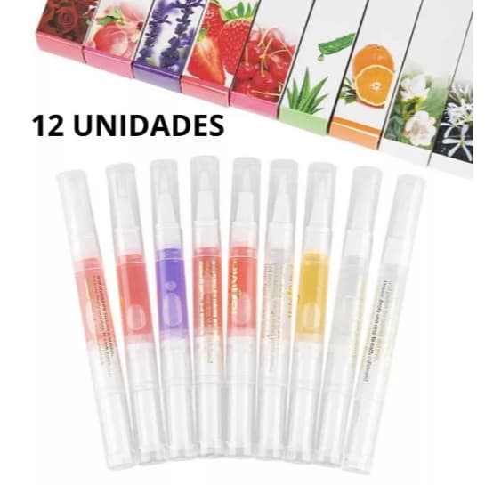 Kit 12 Canetas Óleo Hidratante Para Cutícula Tratamento Revitalizante Unhas Promoção manicure acrigel