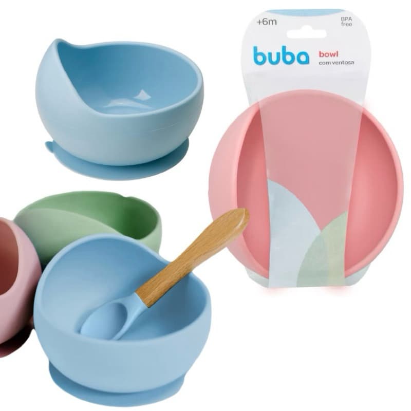 Bowl em Silicone com Ventosa - Tigela IntroduçãoAlimentar - Prato Fundo - Buba