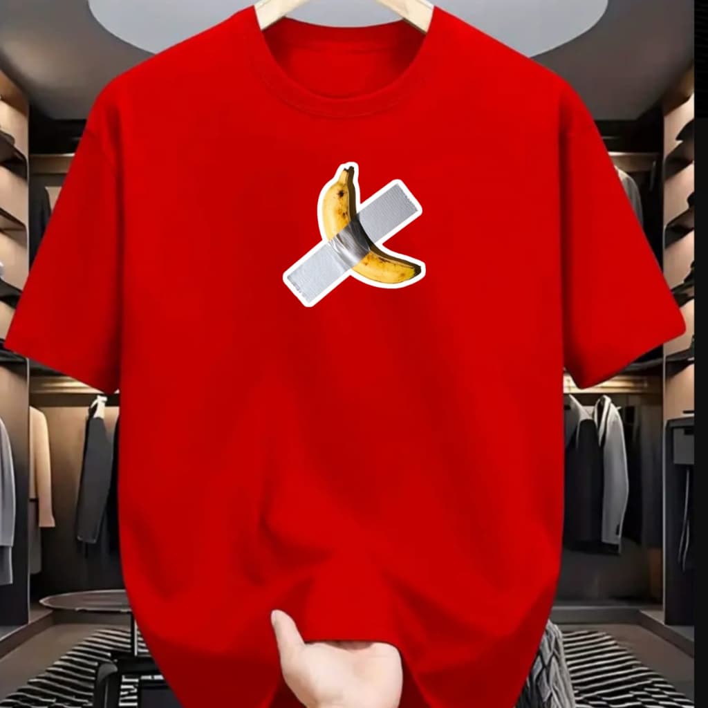 Camiseta Unissex Obra De Arte Banana Fita 100 % Algodão