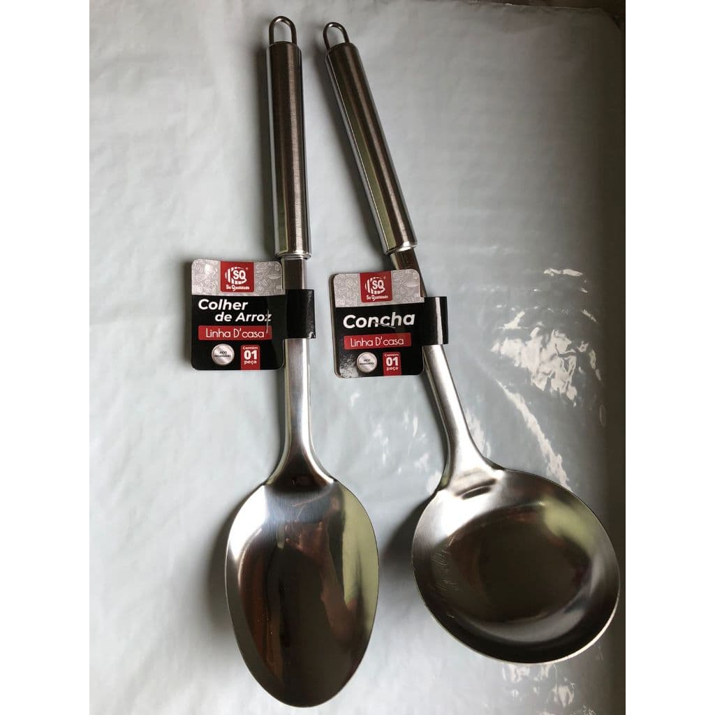 KIT 2 PEÇAS COZINHA UTENSILIOS 01PÇ CONCHA 01PÇ COLHER DE ARROZ