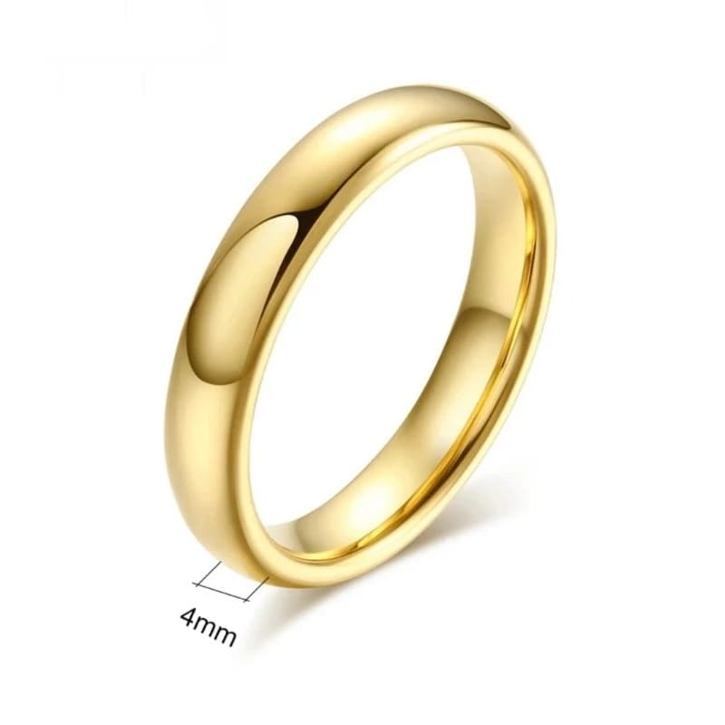 Alianças Tungstênio Banhado a Ouro 18k