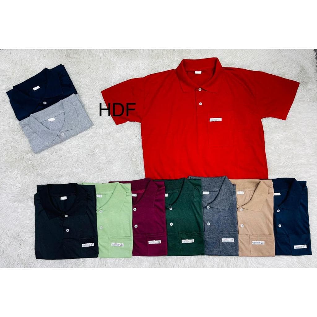 Kit 2 camisa polo lisa com bolso 100% algodão 30.1