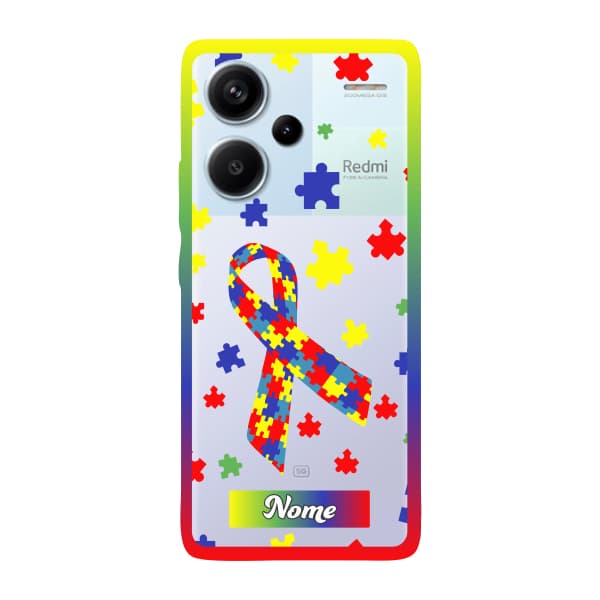 Capinha Xiaomi RedMi Note 13 Pro Plus Anti Impacto Personalizada - Autismo - Autista - com nome e fundo transparente