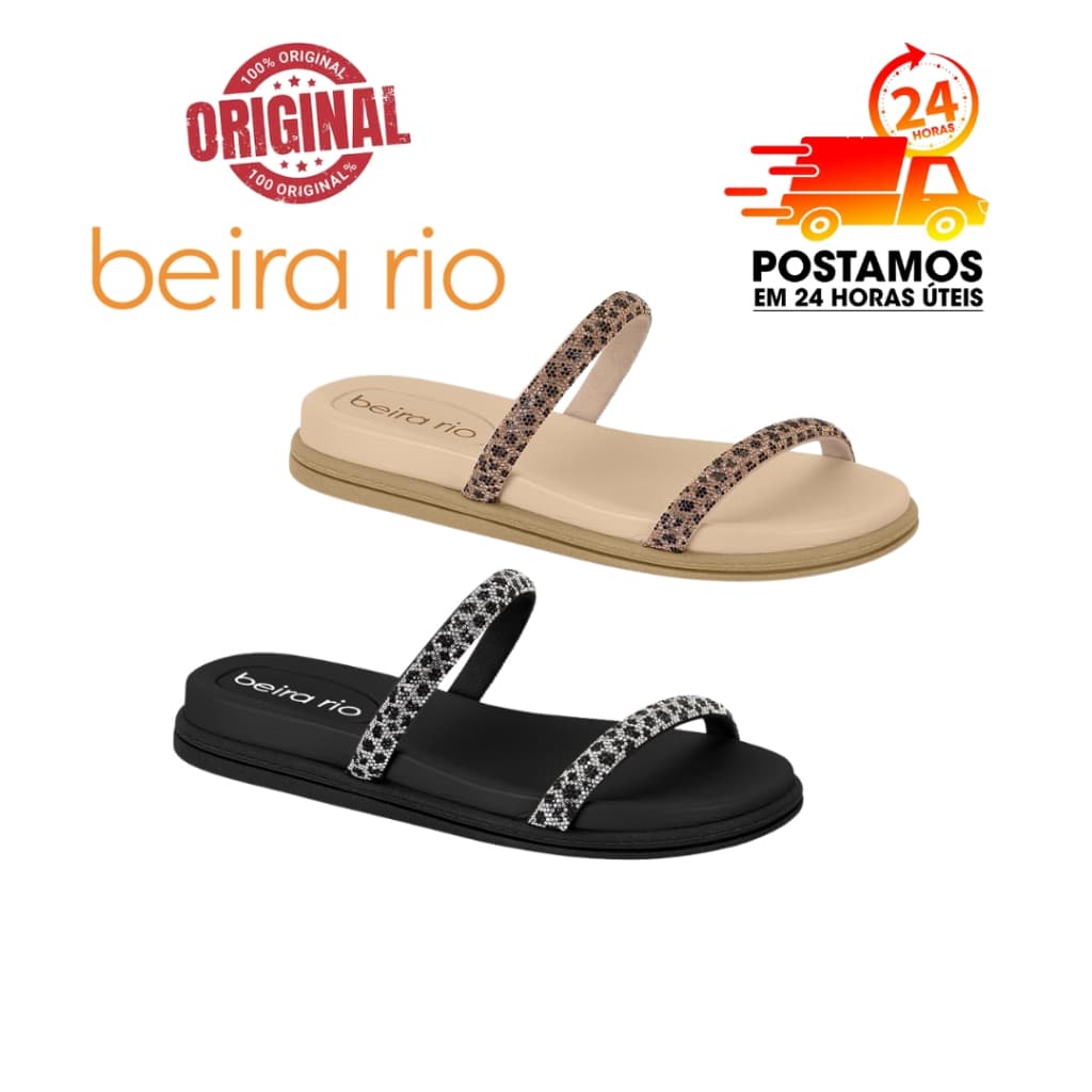 Papete Sandalia Feminina Colorida Gliter Conforto Beira Rio Oncinha