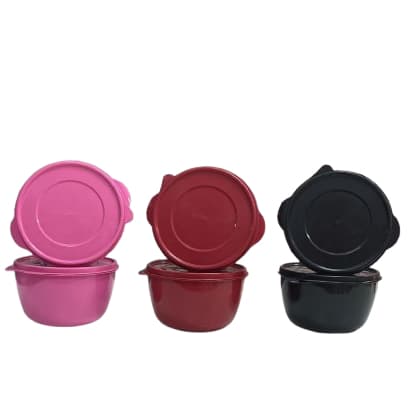 Kit 6 Potes Redondos de Plasticos Boll 1 Litro