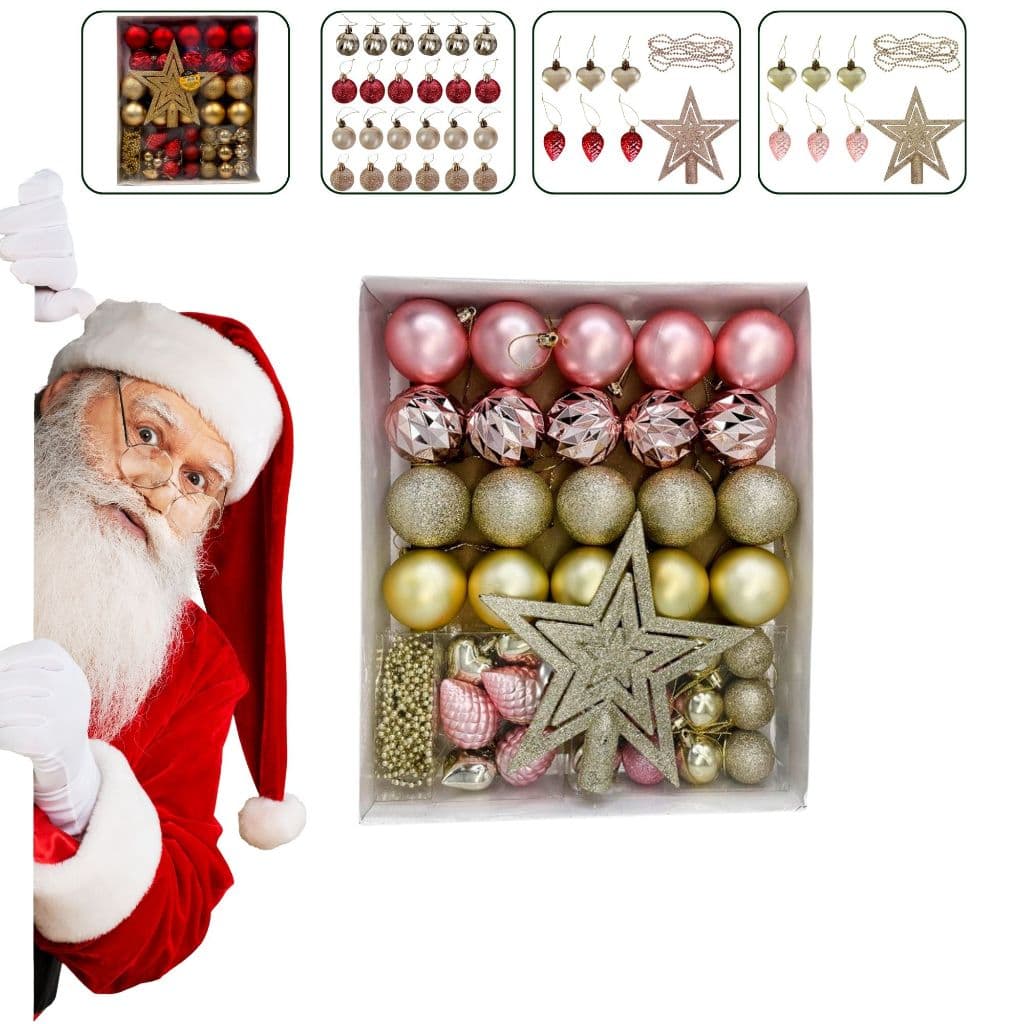 Kit Enfeites Natal Bolas Estrela Dourado Vermelho Completo enfeite natalino decoração natalina