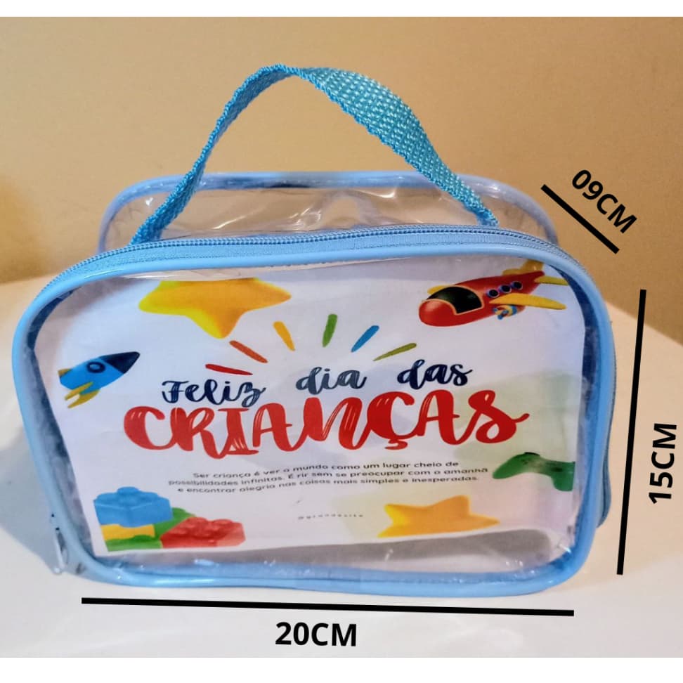 kit 35 Necessaire cristal com alça para lembrancinhas 20x15cm