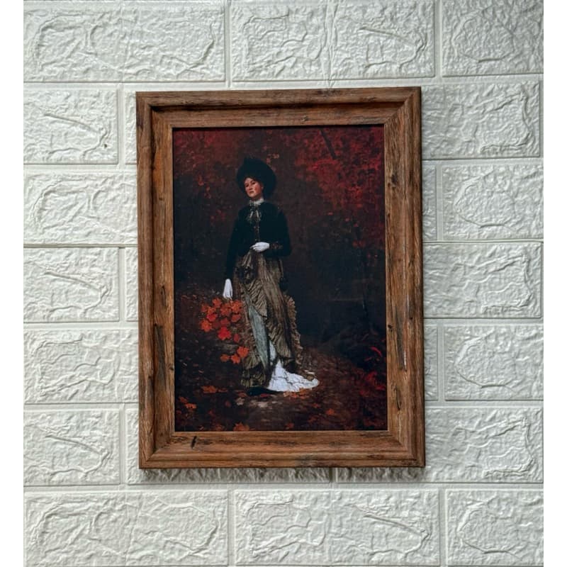 Quadro decorativo arte/pintura - Autumn - Winslow Homer - decoração - madeira e vidro