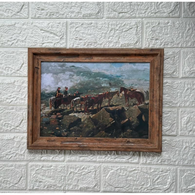 Quadro decorativo arte pintura, Mount Washington - Winslow Homer, decoração cavalo madeira e vidro