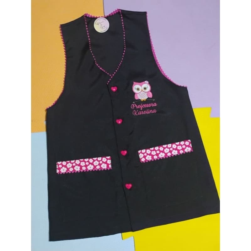 Avental / Jaleco Professora Personalizado c/ Nome Bordado