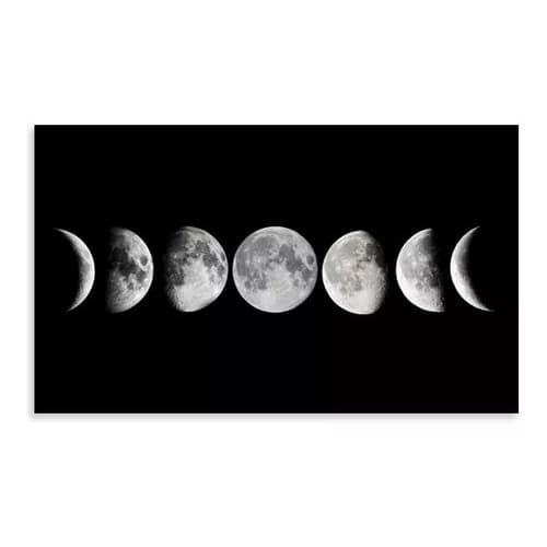 Quadro Decorativo Para Sala Fases Da Lua Em Full Hd Grande