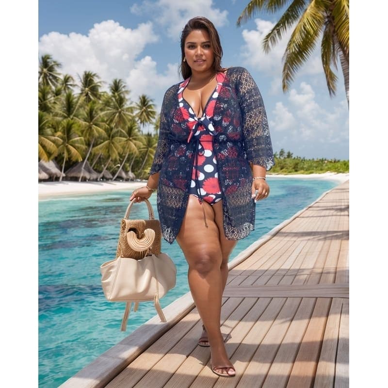 saída de praia plus size canga toda em renda franzida midi tamanho grande do 46 ao 60