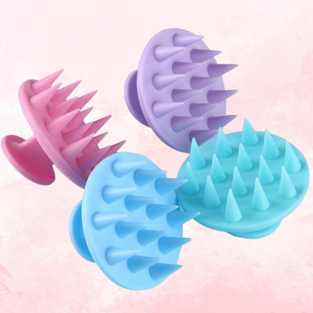 Escova Massageadora Capilar de Silicone Lavar Couro Cabeludo