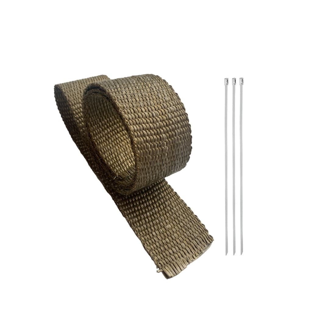 Fita Manta Termica Termotape Titanium 2 Metros + 3 Abraçadeiras para Carro Moto Isolação Térmica