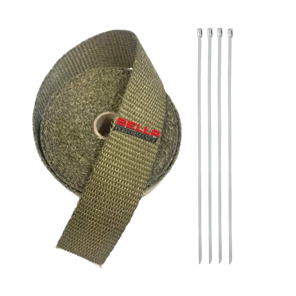 Fita Termica Termotape Titanium 5 Metros + 4 Abraçadeiras Carro Moto Isolação Térmica Escapamento