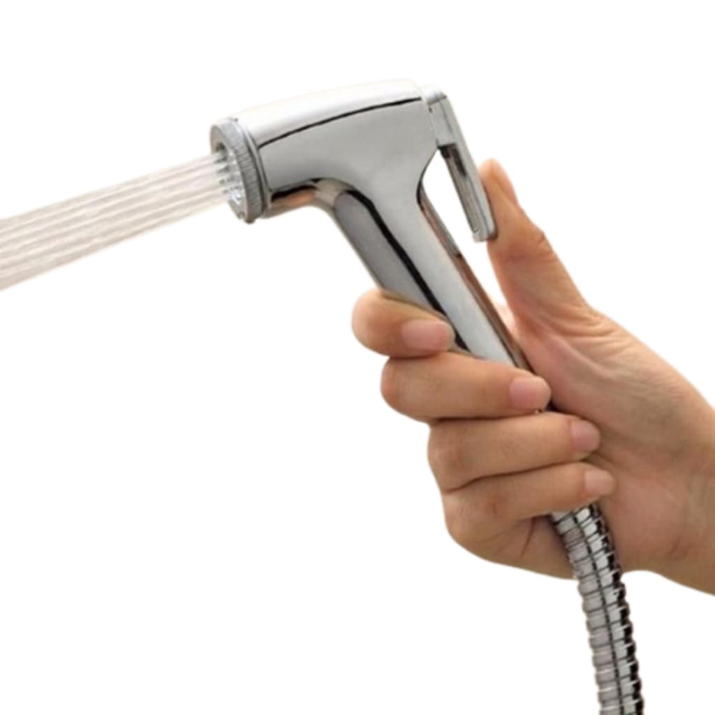 Kit Ducha Higiênica Cromada Flexível Metal Gatilho ABS 1,50MT Completa Para Banheiro