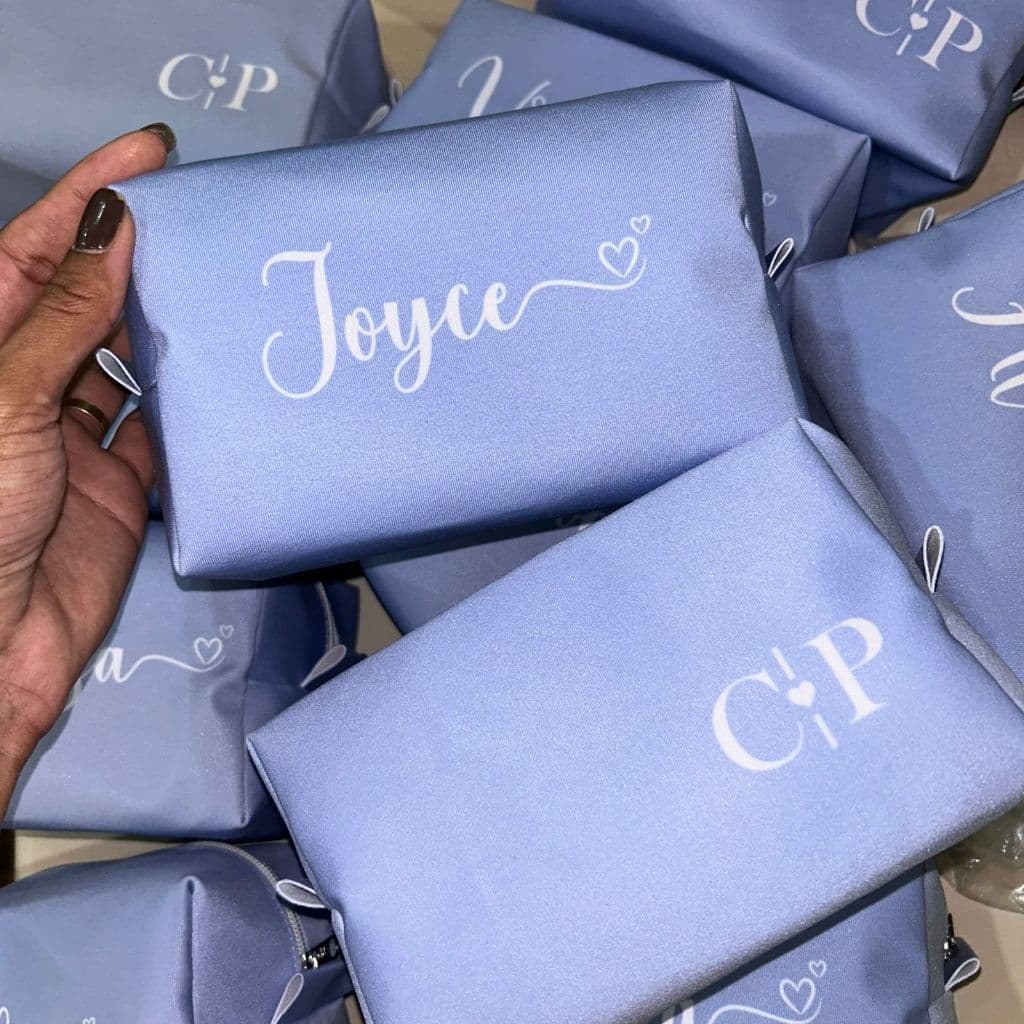 Necessaire Personalizada Box Grande Azul Serenity Delicada