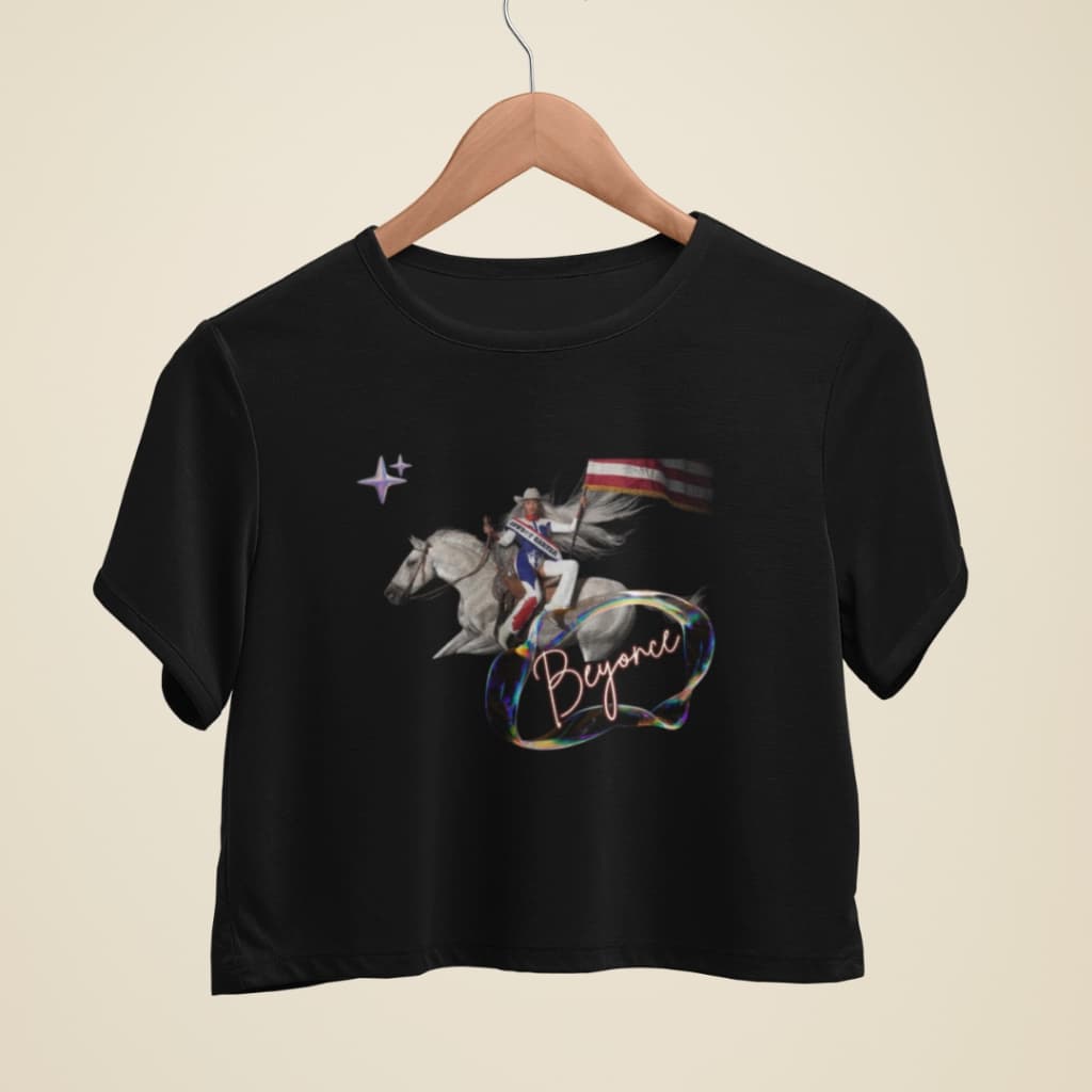 Cropped Camisa Beyonce Cowboy Carter 100% algodão Camiseta Cantora Pop Música