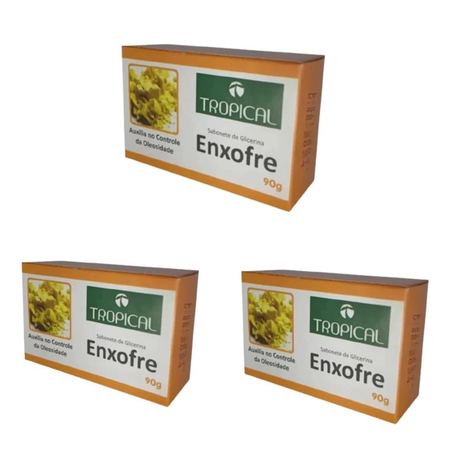 Kit 3 Sabonete Enxofre em Barra 90g