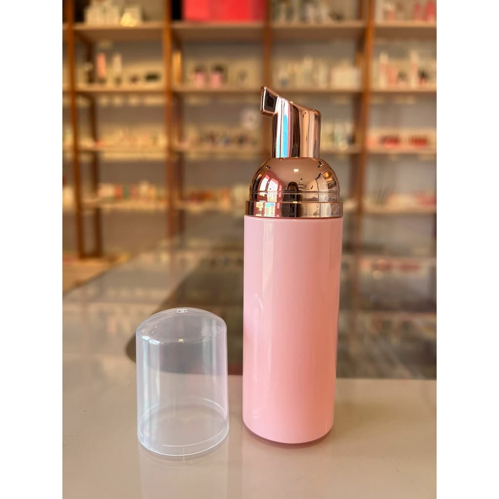 Frasco Pump  Espumador Rosa para extensão de cílios e   design de sobrancelhas 50ml