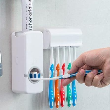 Dispenser de Creme Dental Pasta de Dente Suporte Escova Dente COR ALEATORIO
