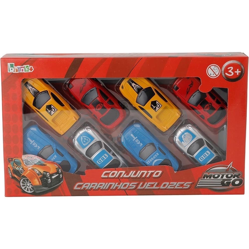 conjunto carrinhos velozes motor go - 8 carrinhos