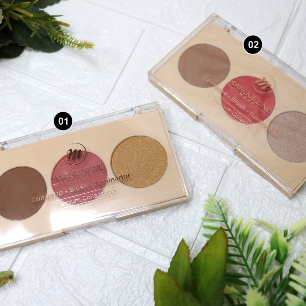 Trio Contorno Blush Iluminador Marquezine Make Premium Collection