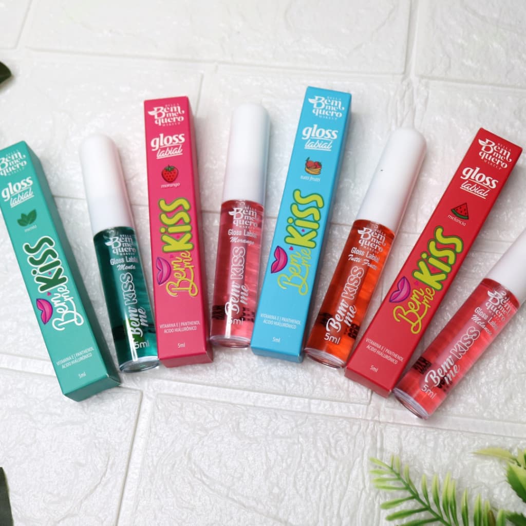 Gloss Labial Bem Me Quero Make Up Kiss Com Vitamina E Panthenol e Ácido Hialurônico
