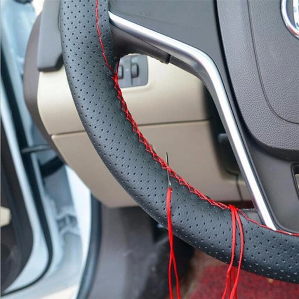 Capa Revestir Volante Costurar Costurada Em Couro de Carro Universal Várias Cores