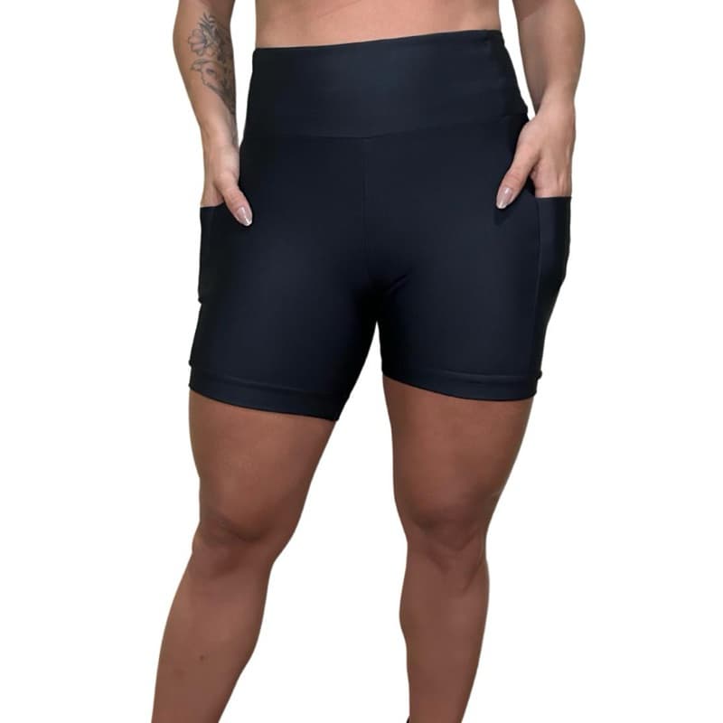 Bermuda short De Compressão Feminina Com Bolsos Laterais Corrida