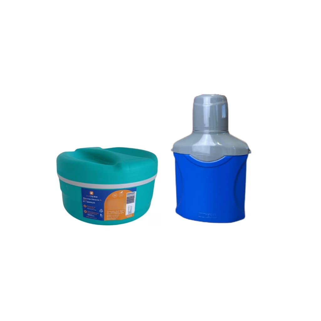 Kit Marmita Térmica e Cantil Térmico ambos de 1 Litro Melhor Custo Beneficio Barato