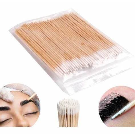 Palito com Algodão para alinhar Henna Sobrancelhas alta precisão 100uni palito 10cm
