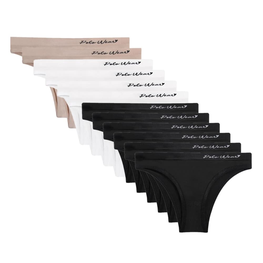 Calcinha Feminina Adulto Tanga Polo Wear kit 12 unidades Original