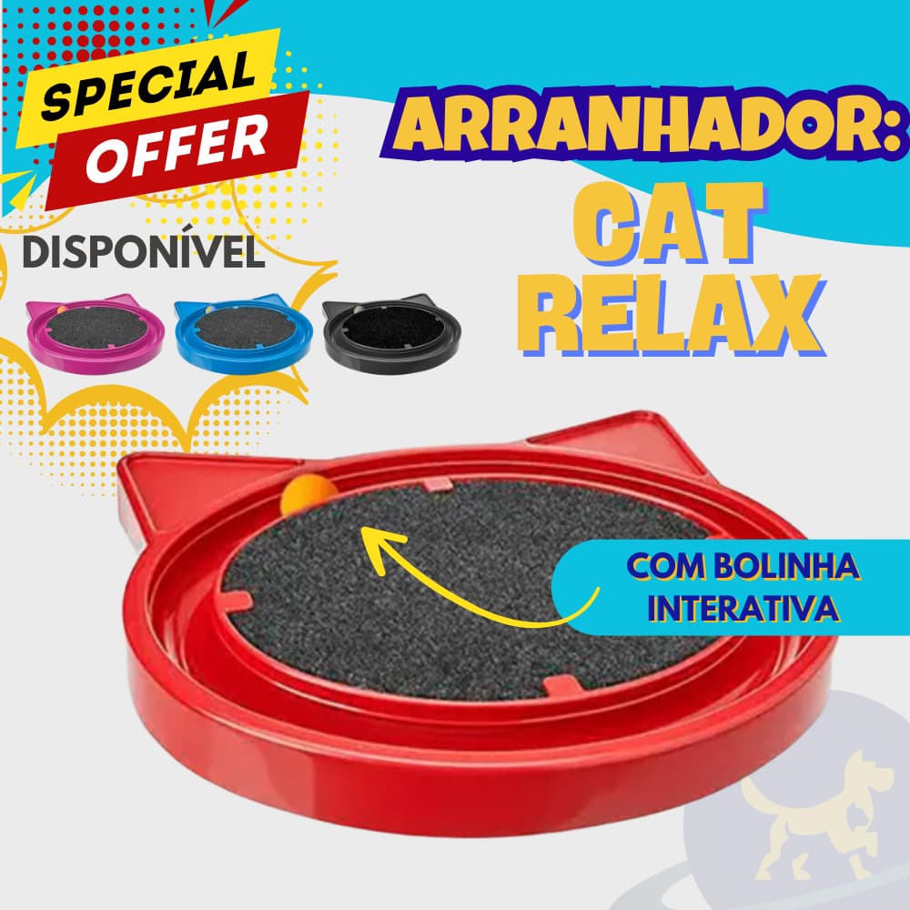 Arranhador Interativo Antiestresse para Gatos Cat Relax com Bolinha Varias Cores
