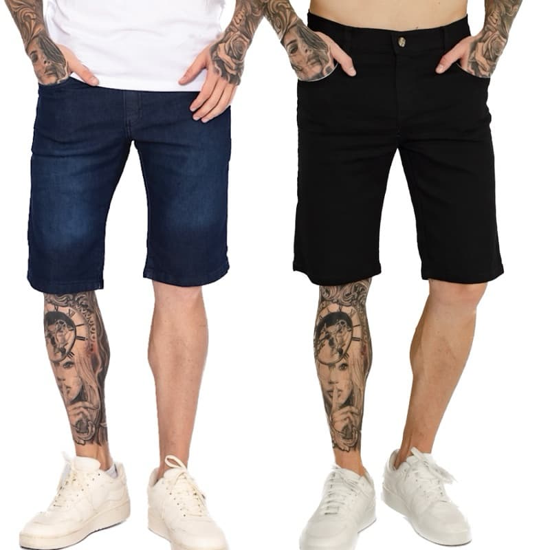 kit 2 BERMUDA masculina jeans lycra BERMUDA JEANS