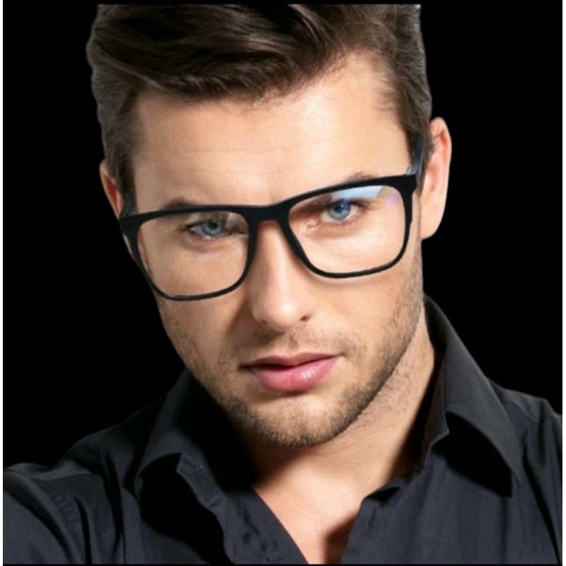 Armacão de Moda Preto Emborrachado Luxo sem Grau Moda Masculina