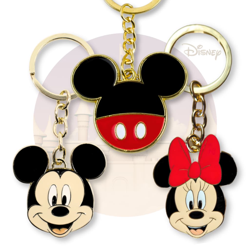 Chaveiro Mickey Minnie Metal Dourado Original Disney Masculino Feminino Licenciado Adulto Infantil Menino Menina