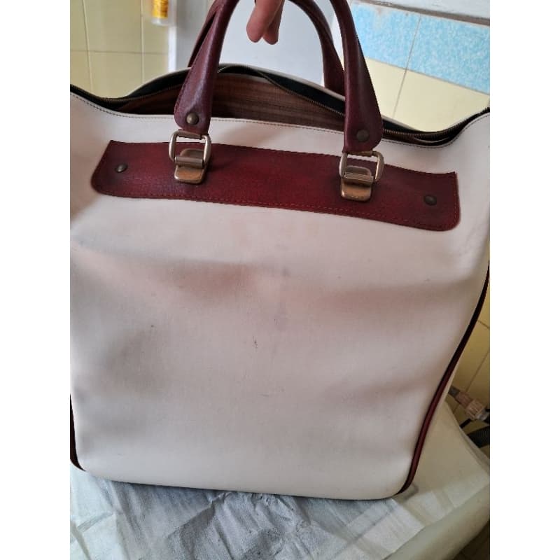 Bolsa/Mala de viagem de couro antiga/retro.