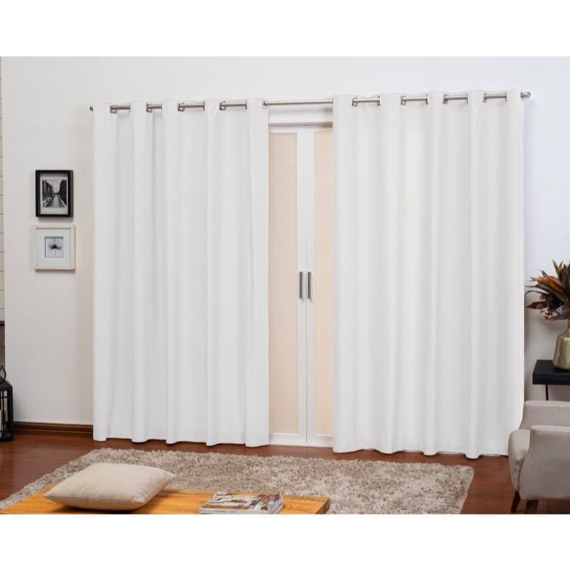 Cortina 2,50 x 2,30 Forro Para Sala e Quarto MICROPERCAL Varao Simples